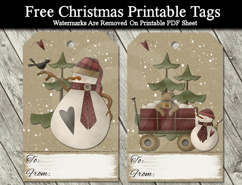 Diy Free Printable Cartoon Christmas Tags