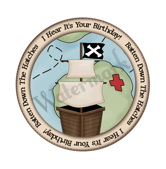Pirate Birthday Party Tag Printable Boys Birthday