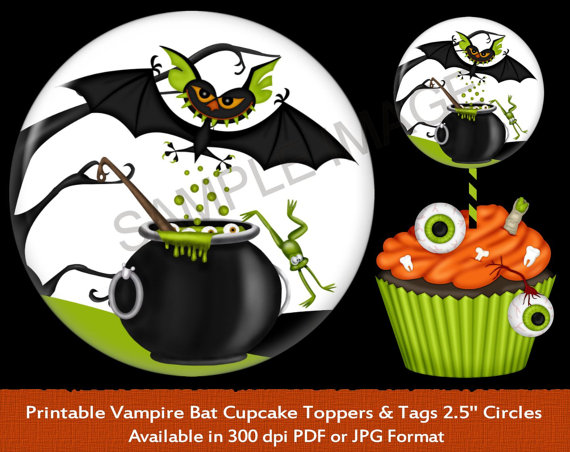 Vampire Bat Cupcake Topper