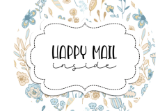 2inch-round-blue-tan-flowers-happy-mail-sticker