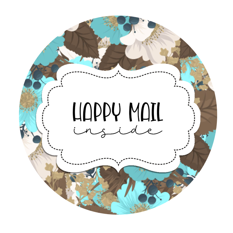 2inch-brown-cream-blue-flowers-happy-mail-sticker