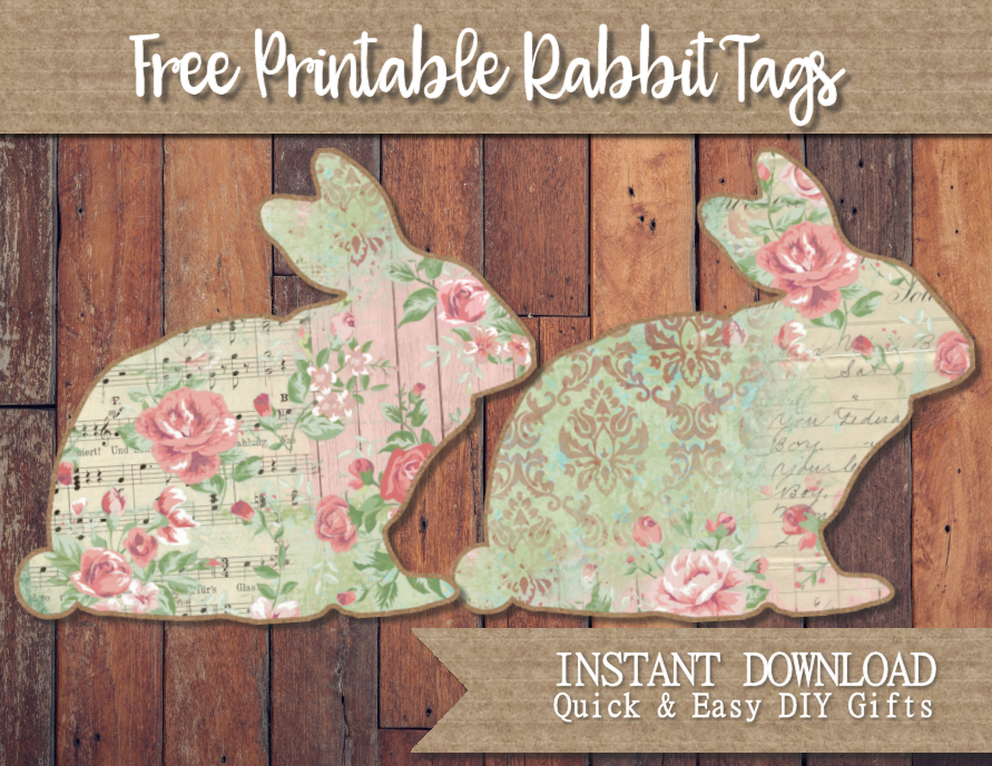 Cottage chic easter rabbit tags