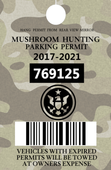 mushroom hunting parking permit joke