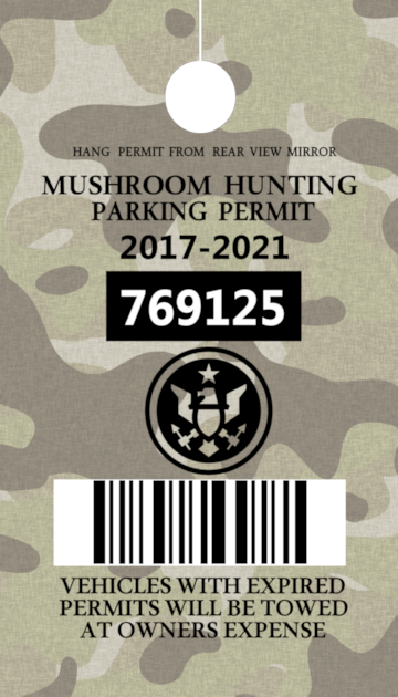 mushroom hunting parking permit joke