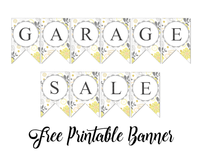 garage sale printable banner sign free download