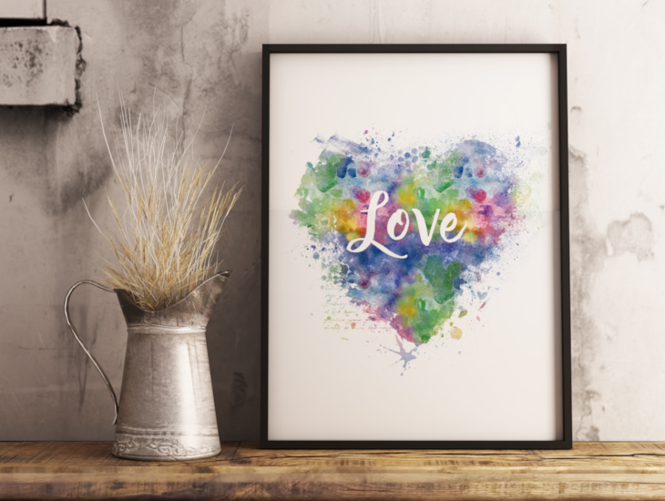 Watercolor Love Wall Art Free Printable