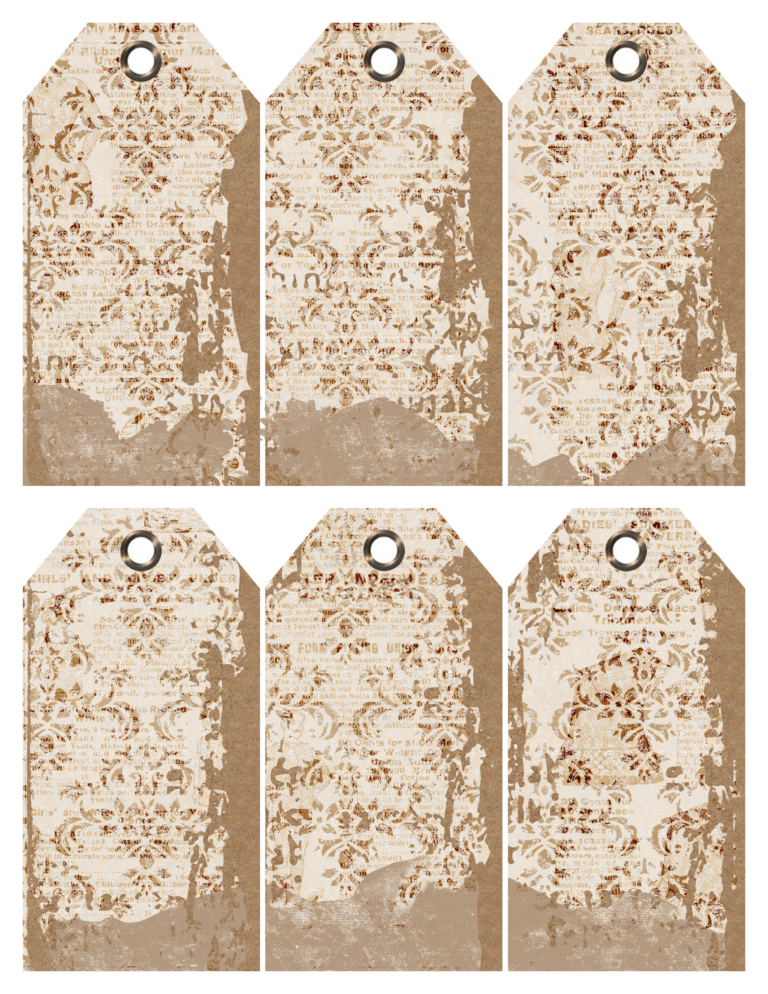 Vintage printable gift tags