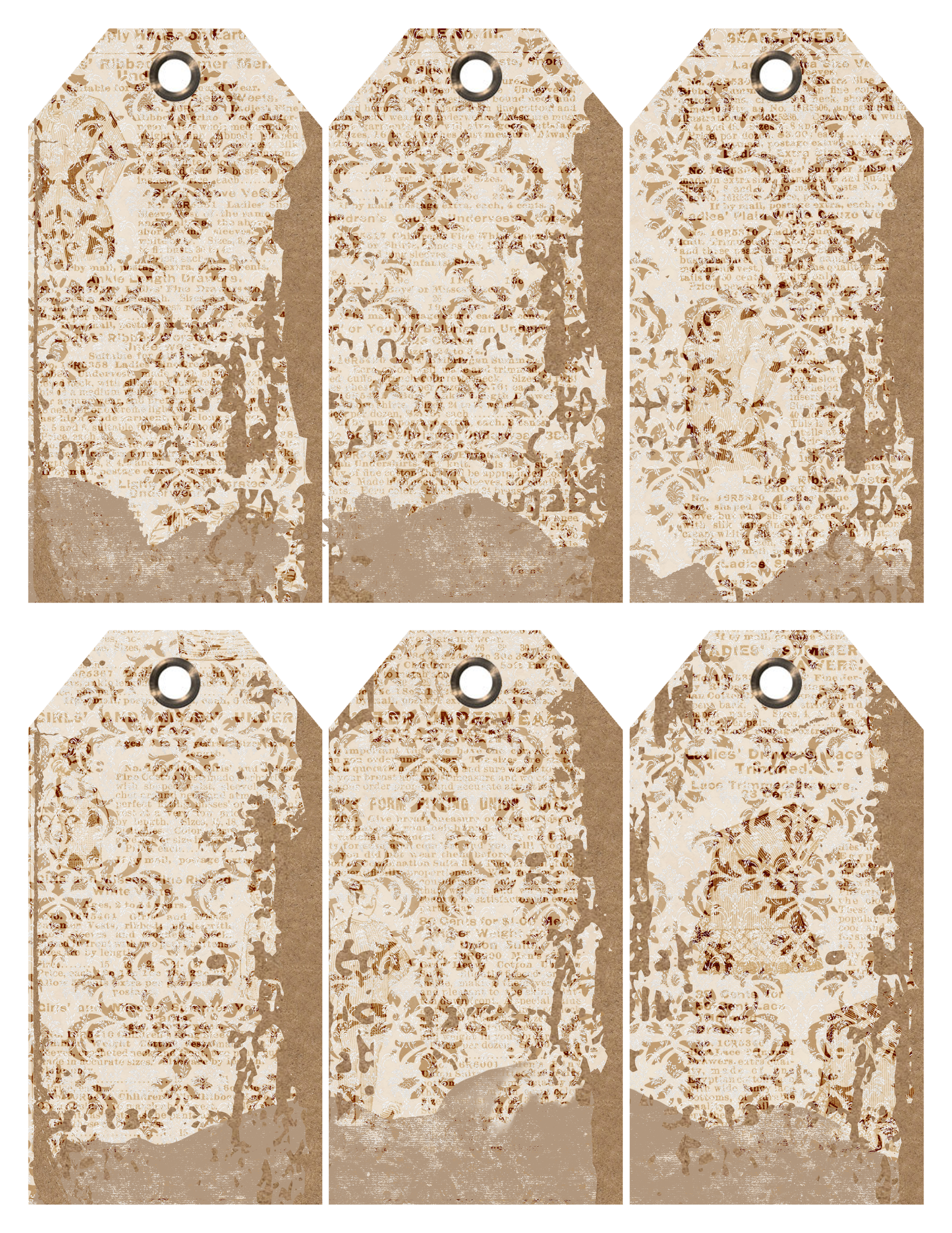 Vintage printable gift tags
