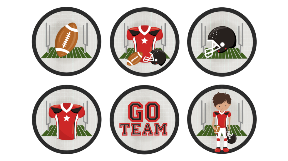 football party cupcake toppers free printable