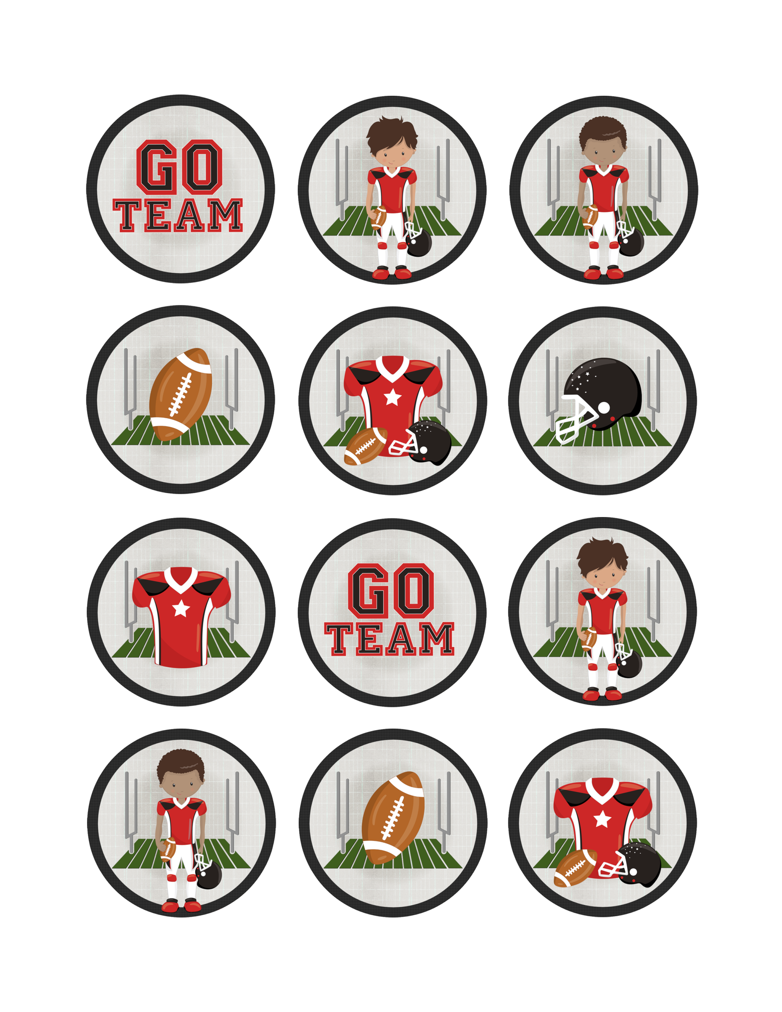 football party cupcake toppers free printable