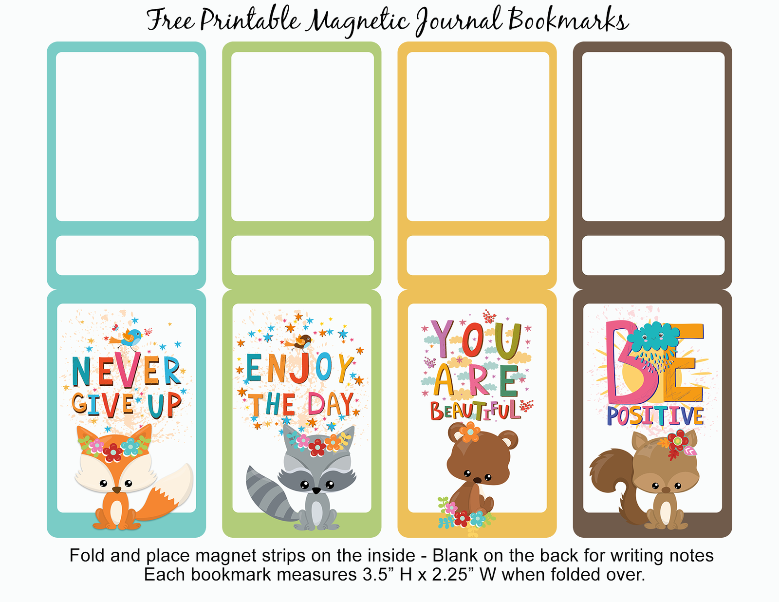Kids printable bookmarks