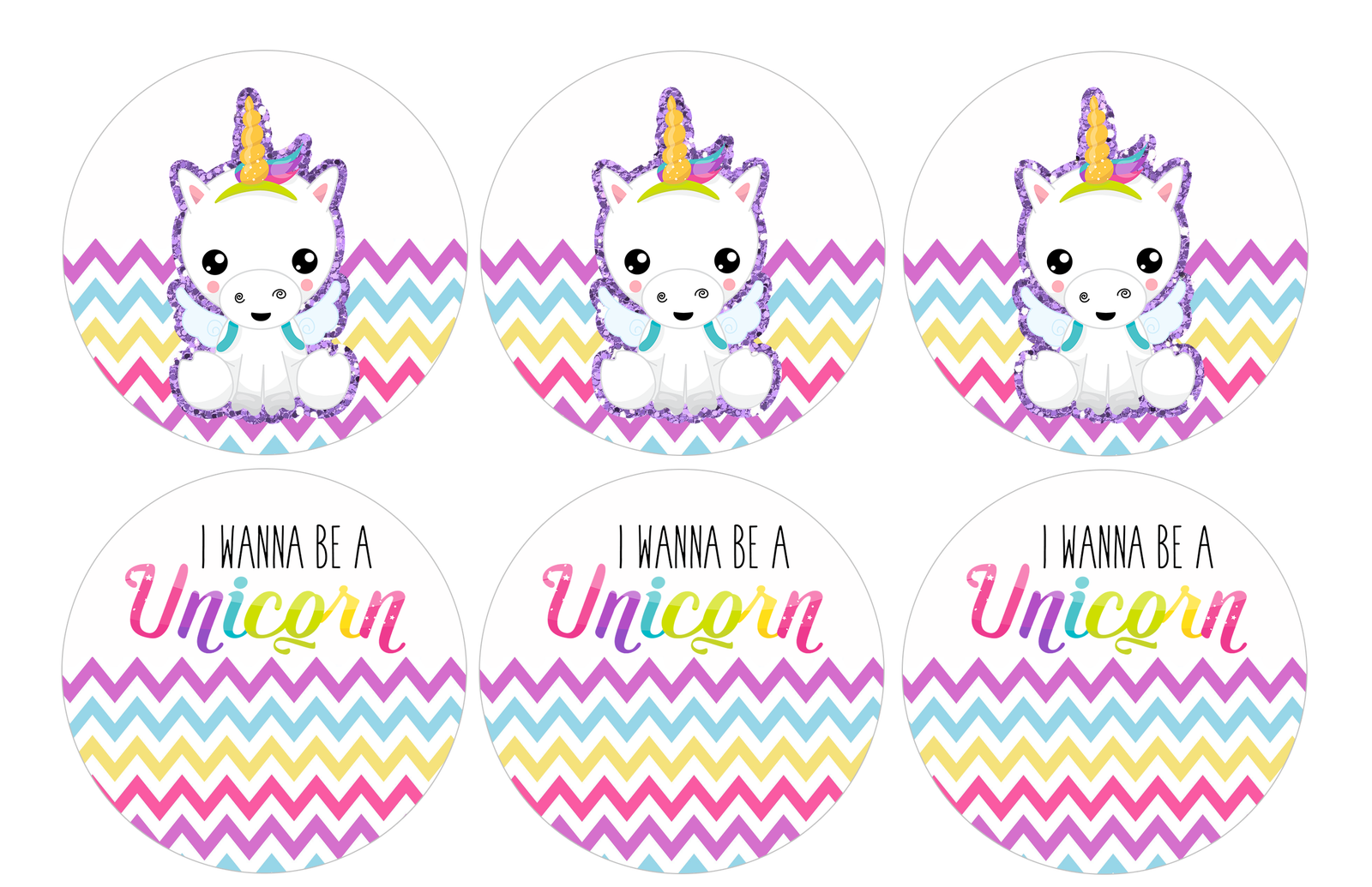 unicorn cupcake toppers free download
