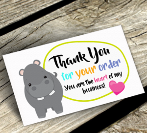 Thank You Package Insert Hippo