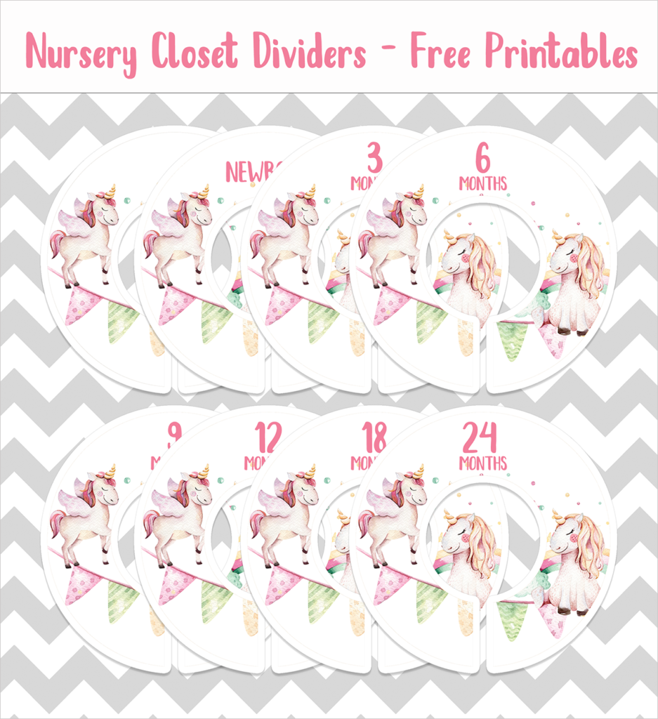 Baby Unicorn Closet Divider Printables