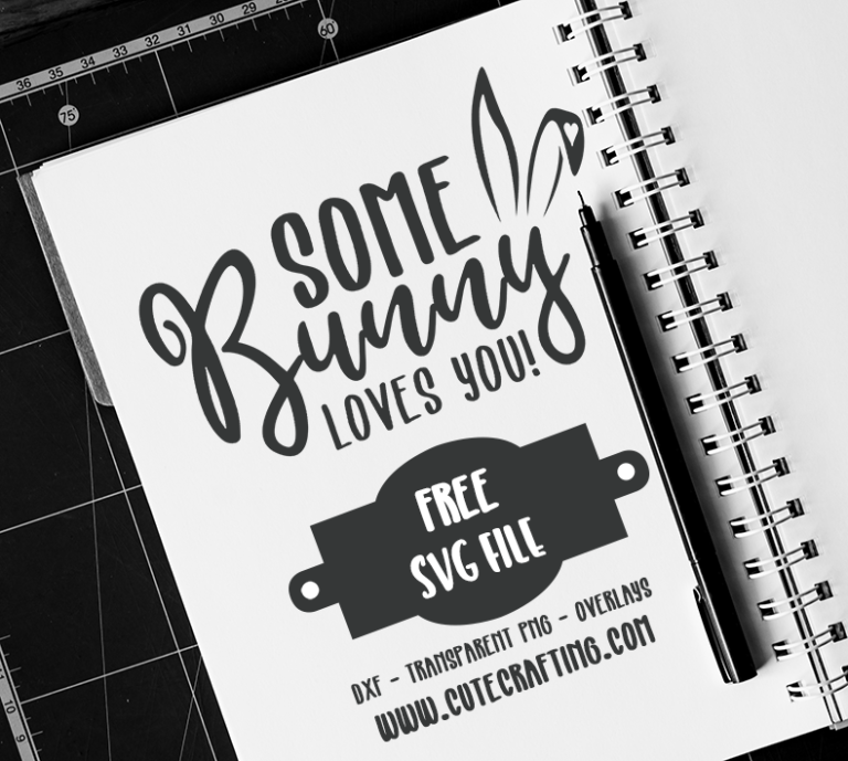 Some Bunny Loves You Cut File SVG – DXF – Transparent PNG – Photo Overlays