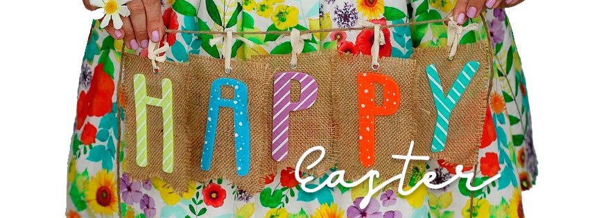 Happy Easter Bunting Facebook Banner