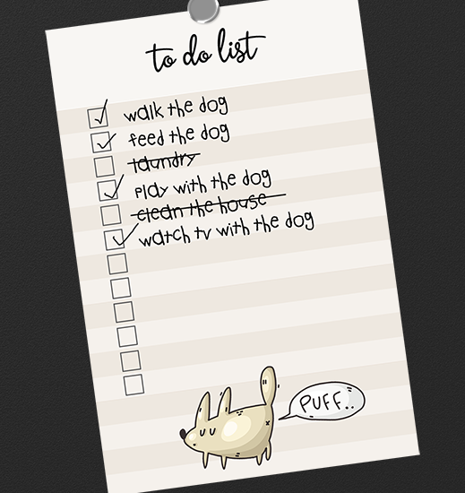 free funny dog printable to do list
