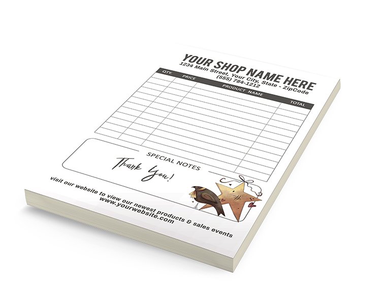 free printable custom customer receipt pads