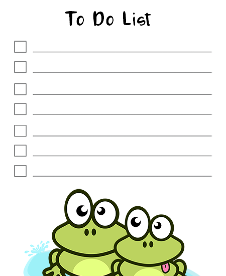 free funny frog to do list