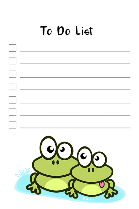 free funny frog to do list