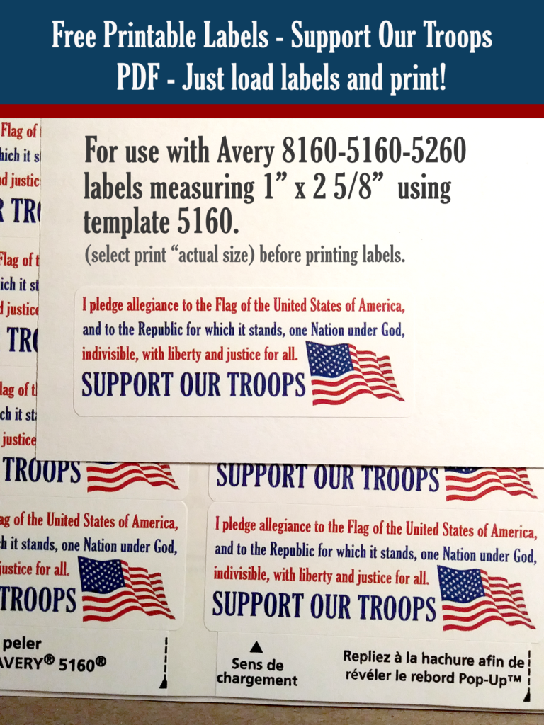 support our troops stickers avery 8160