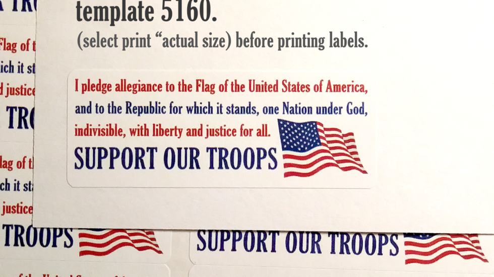 support our troops stickers avery 8160
