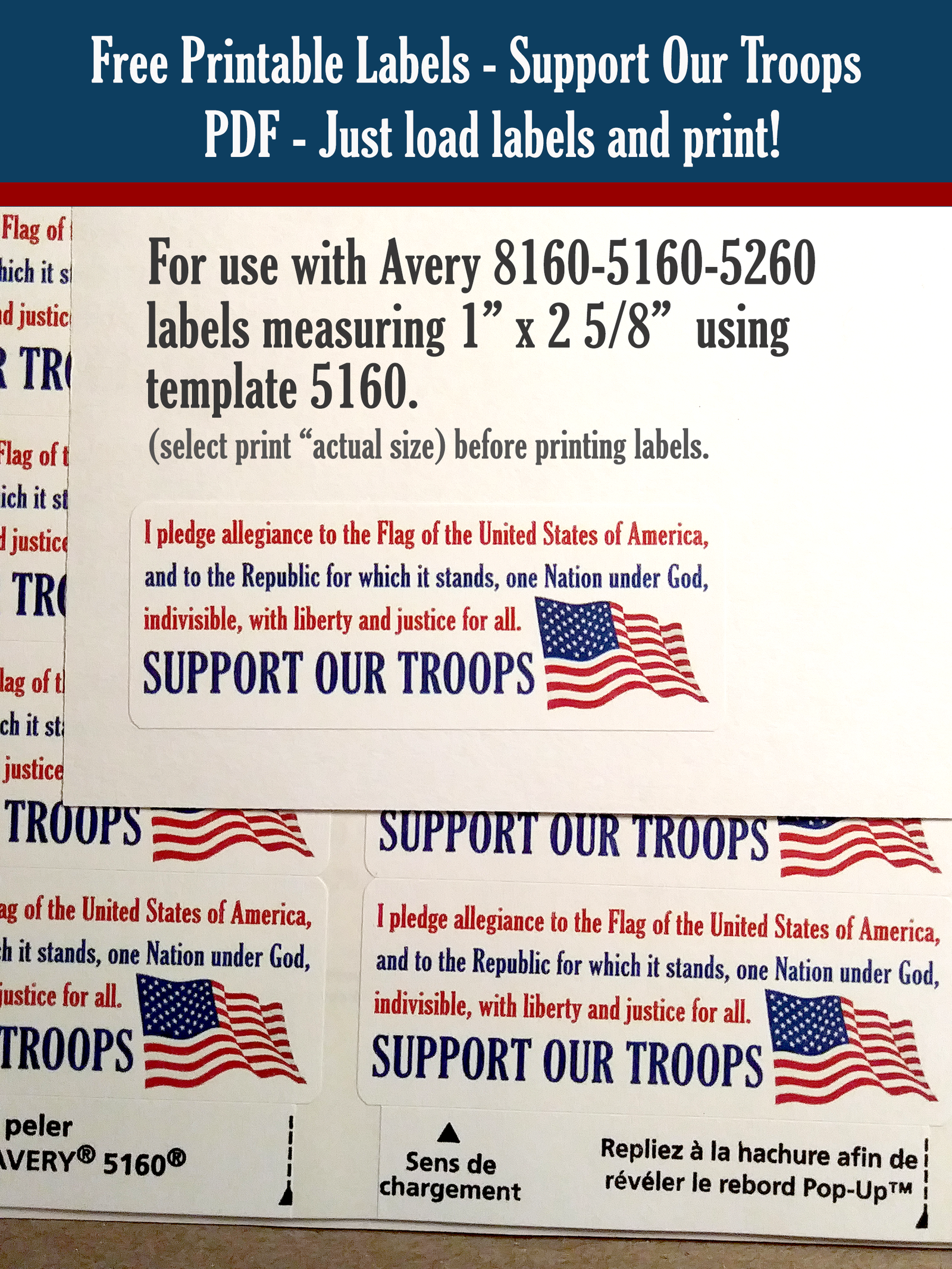 support our troops stickers avery 8160