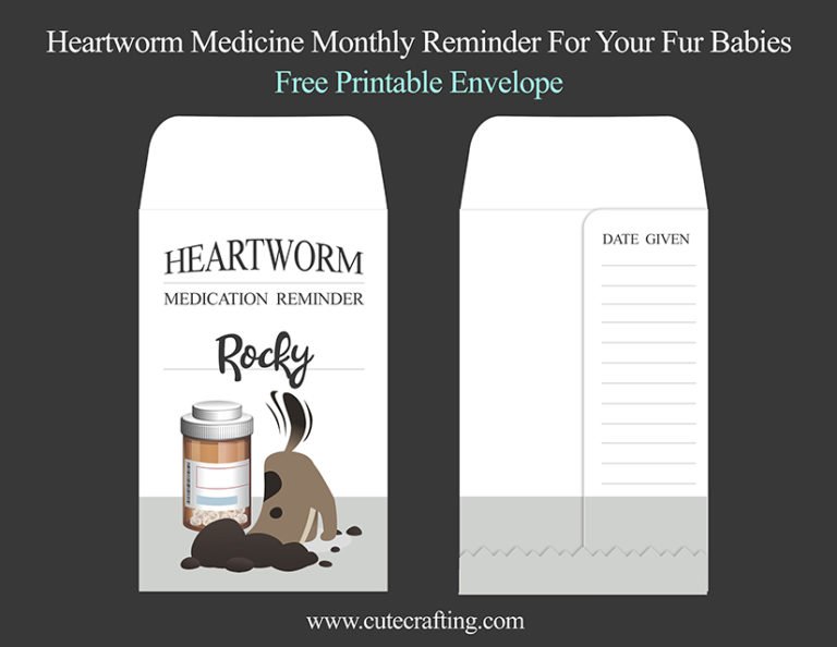 heartworm medicine reminder printable envelope