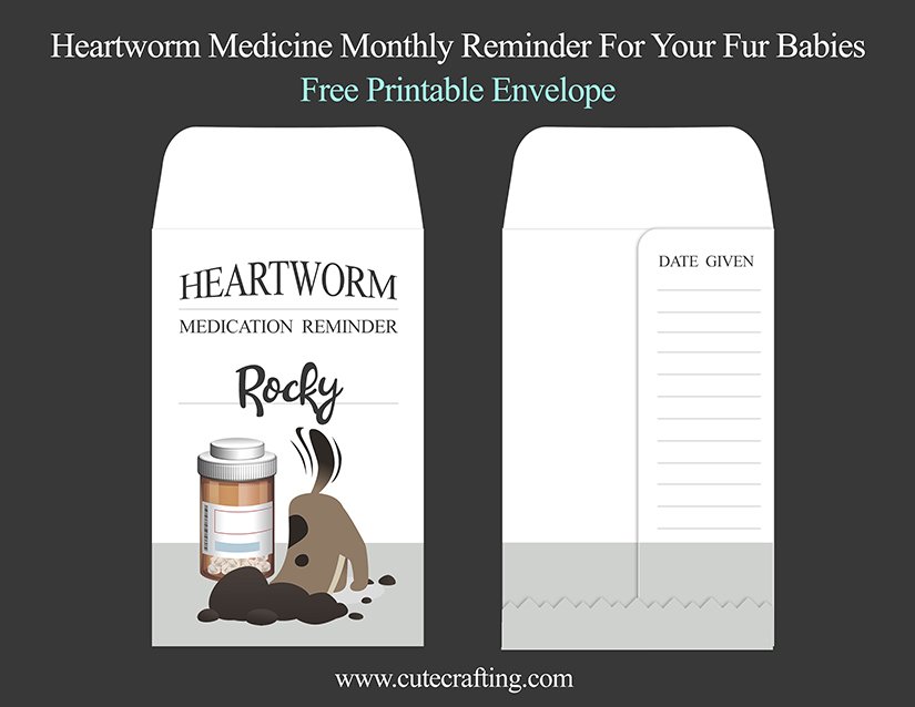 heartworm medicine reminder printable envelope