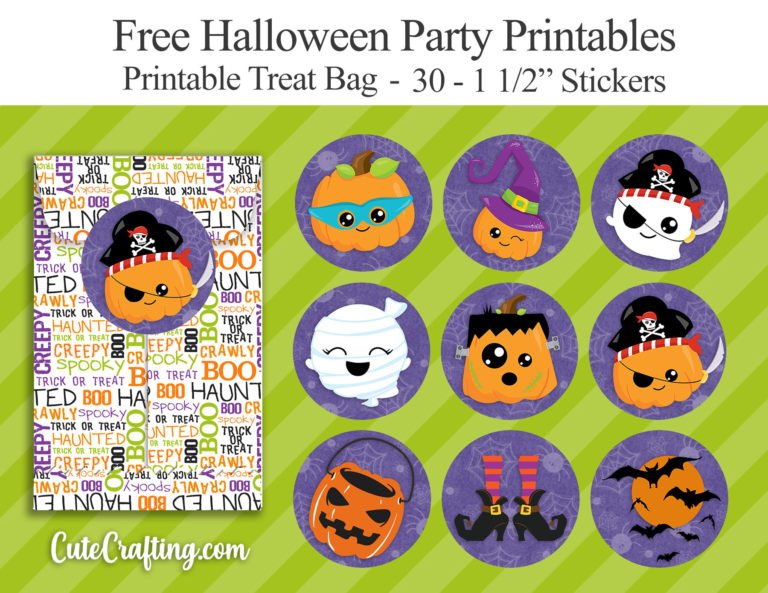 free kawaii halloween stickers