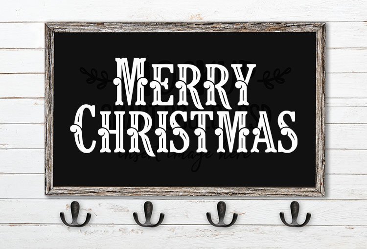merry christmas svg word art fonago inline font