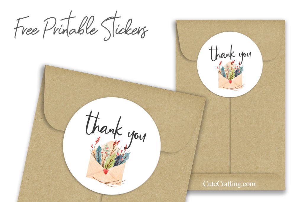 Christmas Envelope Bouquet Thank You Stickers