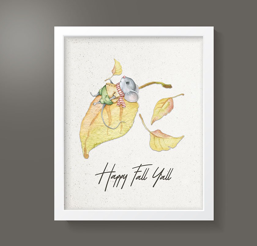 happy fall y'all wall art free printable