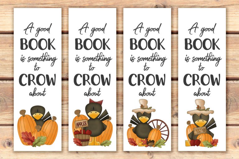 Fall Crows Printable Bookmarks