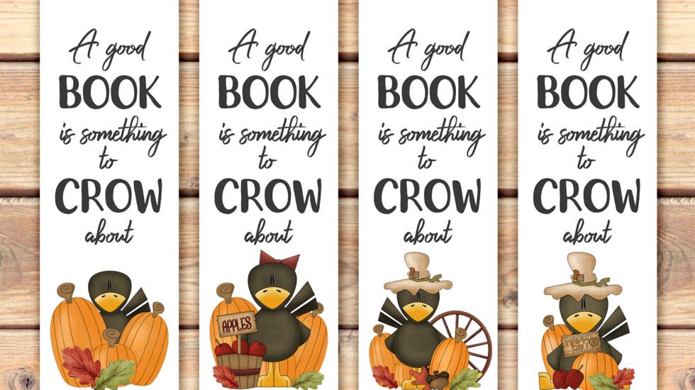 Fall Crows Printable Bookmarks