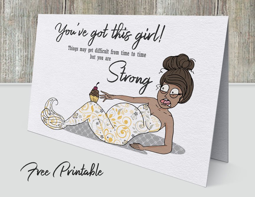 baby shower printable card funny mermaid