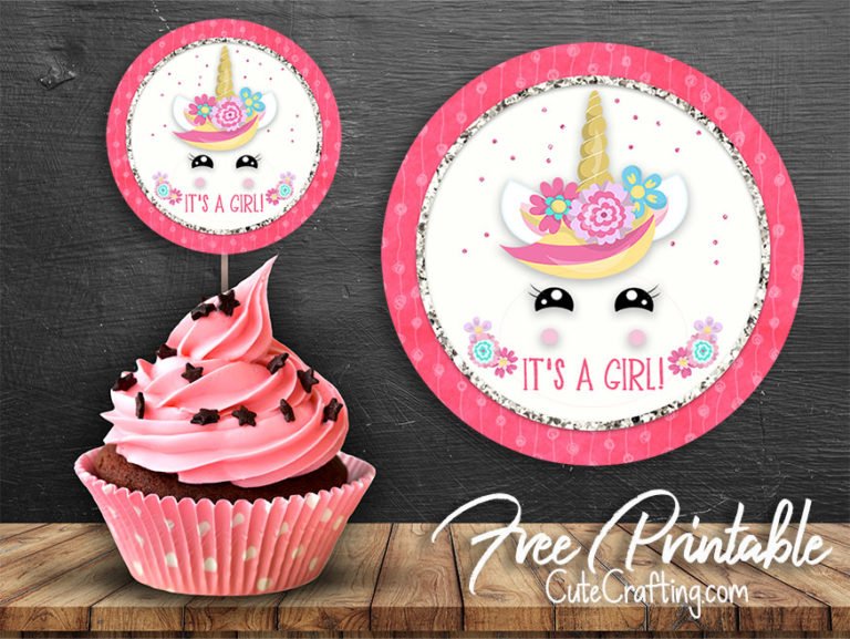 Unicorn Baby Shower Toppers