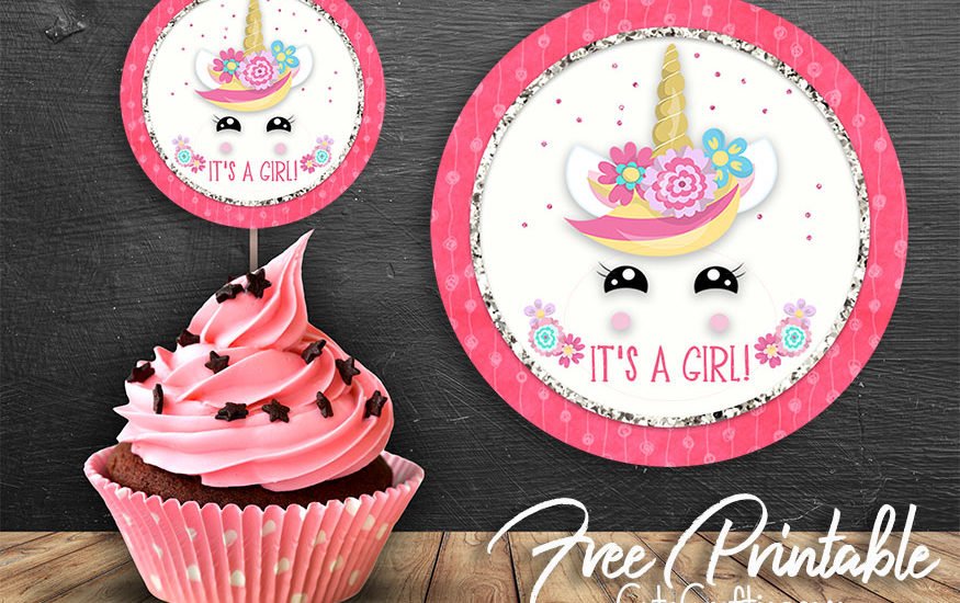 Unicorn Baby Shower Toppers