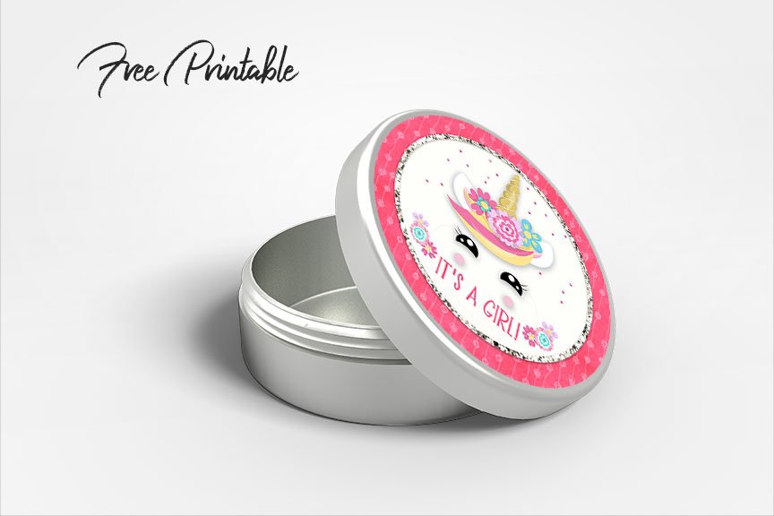 baby shower unicorn party stickers