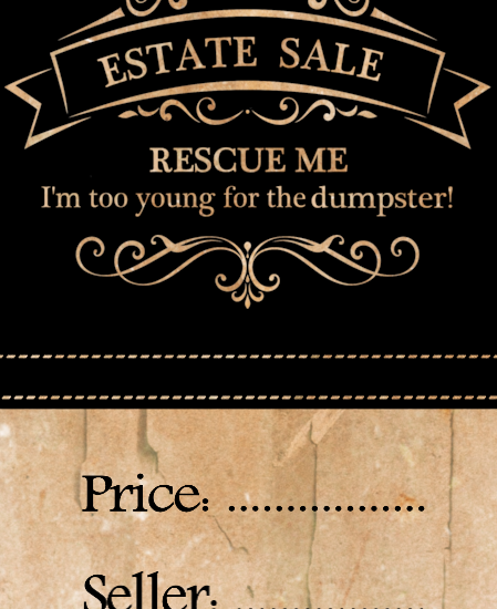 estate sale price tags