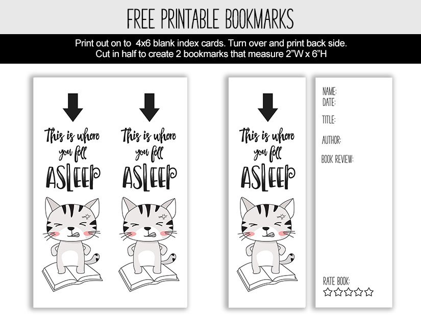 Funny Kitten Book Review Printable Bookmark