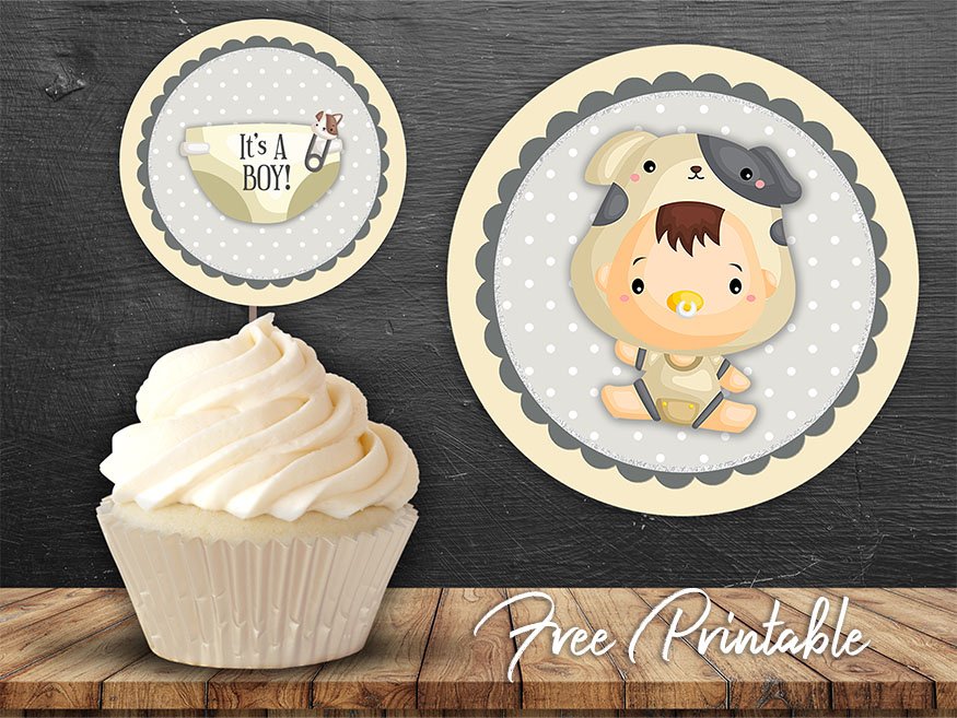 it's a boy baby shower printable cupcake topper