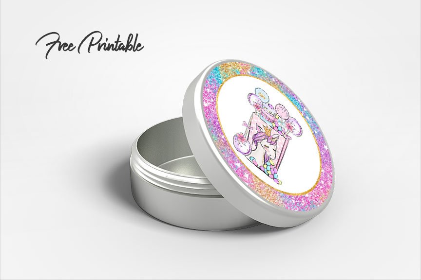 rainbow glitter unicorn party favor printable