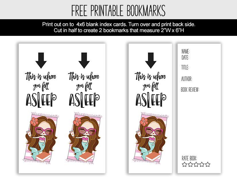 Mermaid Vacation Book Review Printable Bookmark