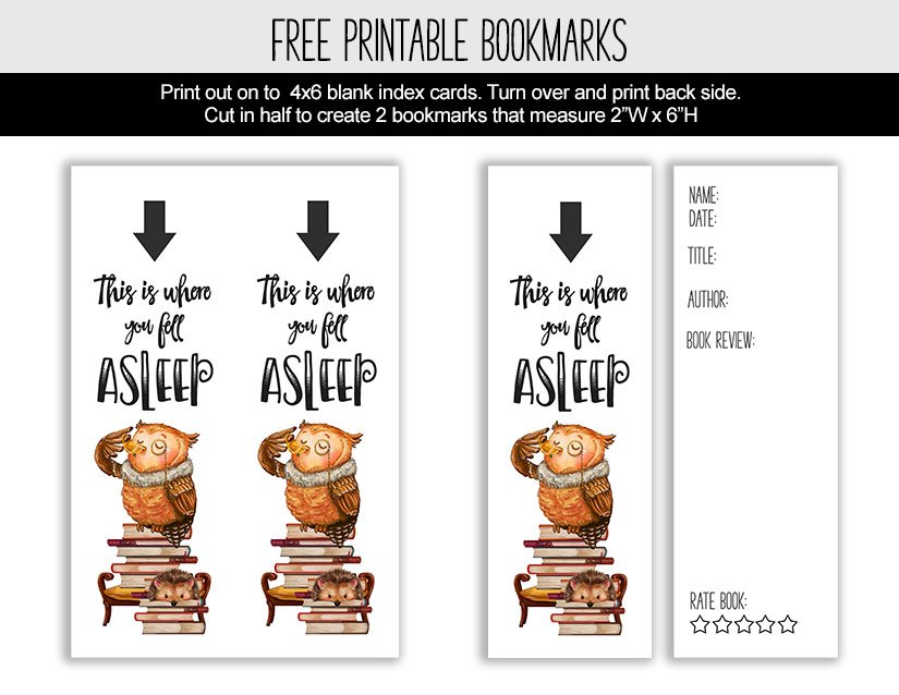 Book Review Printable Owl Bookmark