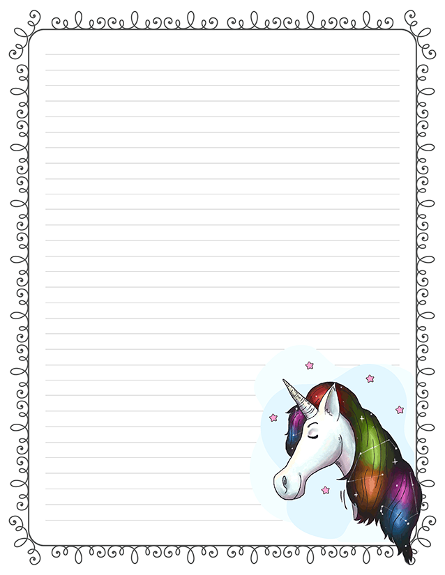 Unicorn Stationery Free Printable