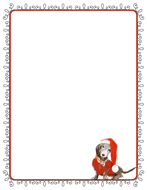 Dachshund Christmas Printable Paper Stationery