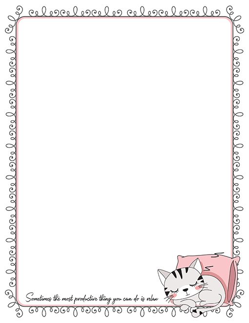 printable kitten stationery