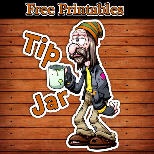 funny tip jar printable label free download