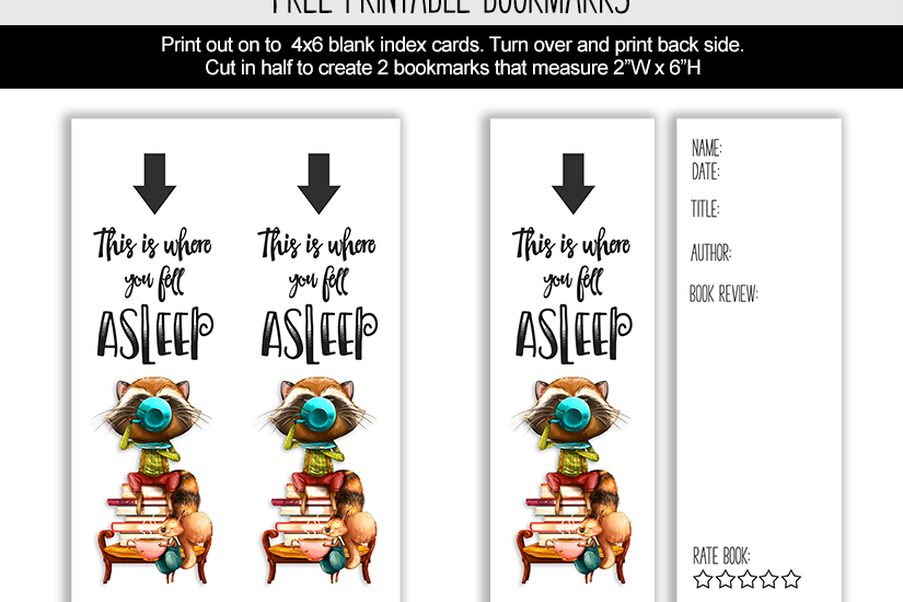 This is where you fell asleep printable bookmark